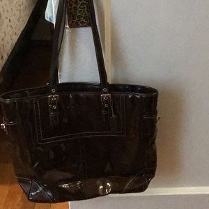 Coach patent leather tote